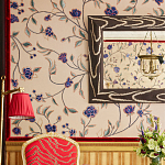 Обои с вышивкой ручной работы Flora Catherine colourway on Liso Pearl wool sateen варинант исполнения - 2 | Loft Concept в Барнауле