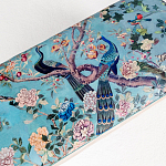 Банкетка из массива бука с цветочным принтом Turquoise Beige Chinoiserie Garden Banquette варинант исполнения - 2 | Loft Concept в Барнауле