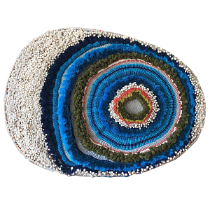 Дизайнерское вязаной Панно Синий круг