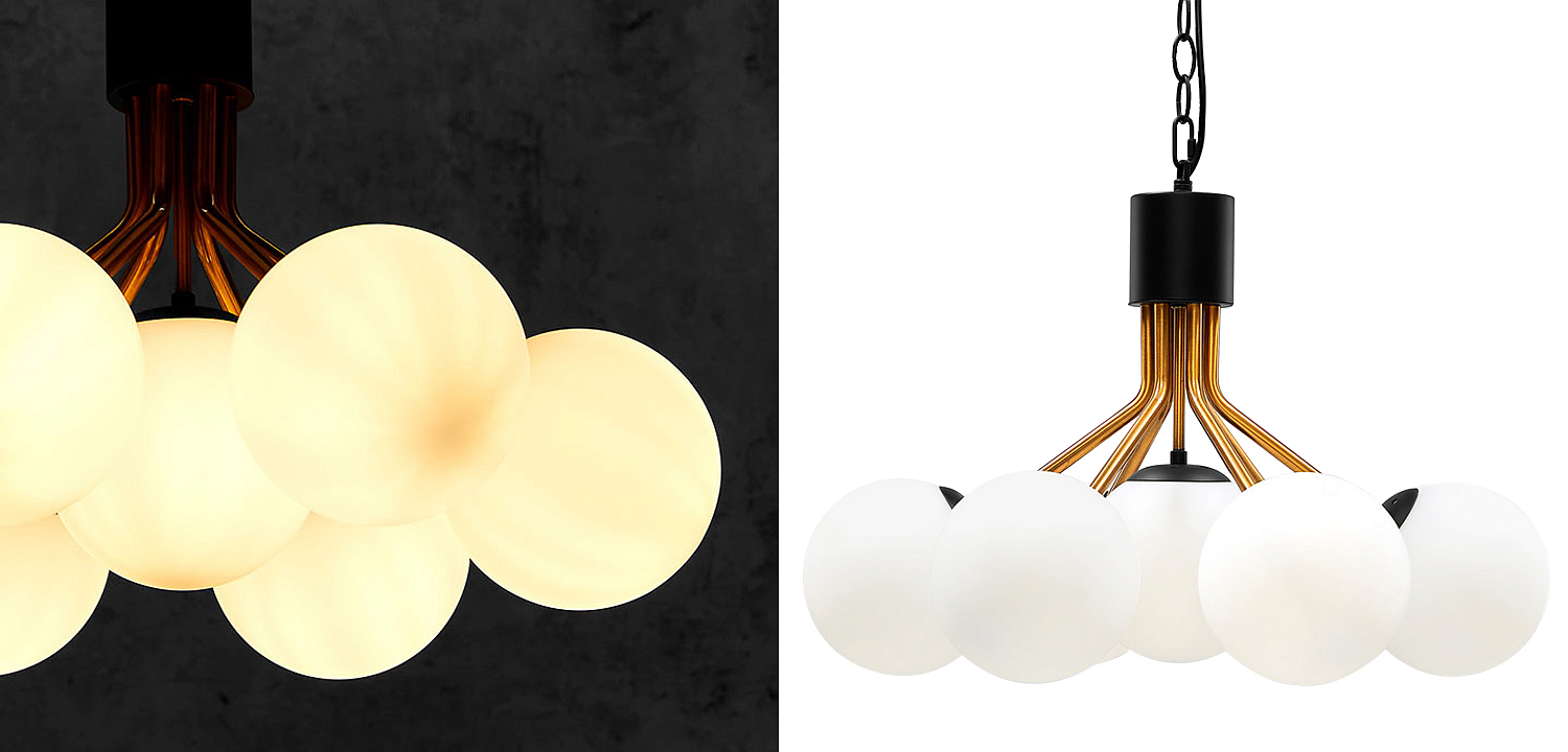 Люстра Berries Chandelier White Balloons Bronze Black 7 Люстра Berries Chandelier White Balloons Bronze Black 7 - Loft-Concept в Барнауле