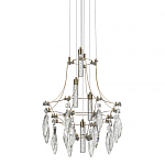 Люстра подвесная из металла с хрустальными подвесками прозрачного цвета Quasar 41 варинант исполнения - 1 | Loft Concept в Барнауле