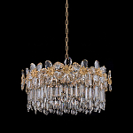 Люстра круглая с декоративными элементами в виде крупных хрустальных цветов Palace Gardens варинант исполнения - 1 | Loft Concept в Барнауле
