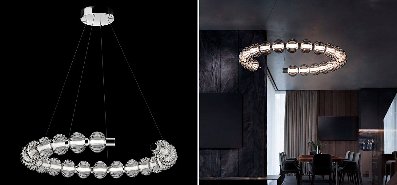 Светильник кольцо со стеклянными шарами Balls Lamp Светильник кольцо со стеклянными шарами Balls Lamp - Loft-Concept в Барнауле