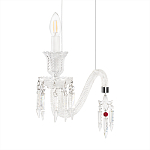 Подвесной светильник стеклянный в виде канделябра Curved Glass Chandelier варинант исполнения - 5 | Loft Concept в Барнауле