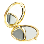 Зеркало карманное двухстороннее круглое из натурального камня Серафинит в подарочной упаковке Gold Stone Mirrors варинант исполнения - 2 | Loft Concept в Барнауле