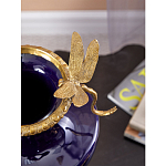 Ваза темно-синего цвета из фарфора с бронзовыми стрекозами Eden Garden porcelain and bronze варинант исполнения - 5 | Loft Concept в Барнауле