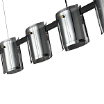 Подвесной светильник светодиодный с 5-ю цилиндрическими плафонами светло-серого цвета из стекла и стали Andrea Сhandelier Grey варинант исполнения - 1 | Loft Concept в Барнауле