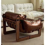 Кресло-диван кожаное на деревянном каркасе Medieval Furniture варинант исполнения - 2 | Loft Concept в Барнауле