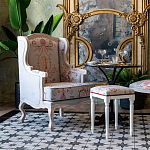 Кресло из массива бука серое с растительным орнаментом Raffael Floral Grey Armchair варинант исполнения - 8 | Loft Concept в Барнауле