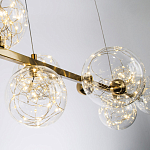 Дизайнерская линейная люстра с гирляндой внутри стеклянных плафонов Iona Garland Chandelier варинант исполнения - 3 | Loft Concept в Барнауле