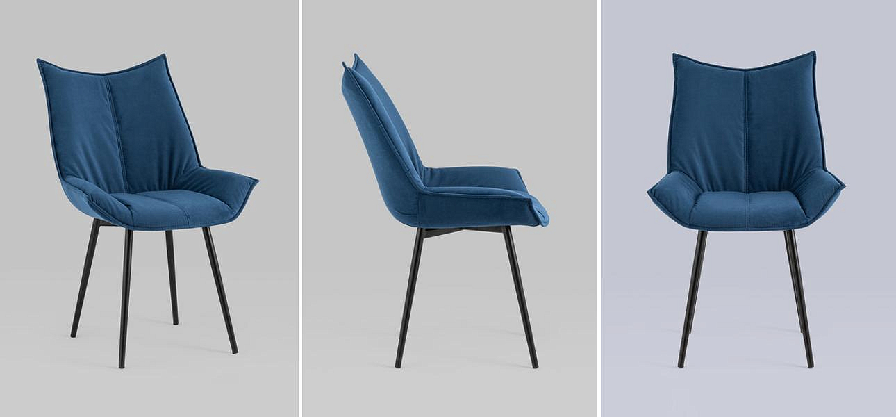 Стул Oslo Chair Синий Велюр Стул Oslo Chair Синий Велюр - Loft-Concept в Барнауле