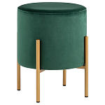 Зеленый пуф на золотистых ножках SANJAY варинант исполнения - 1 | Loft Concept в Барнауле