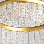 Люстра двухъярусная с золотого цвета и прозрачными подвесками Pettico варинант исполнения - 10 | Loft Concept в Барнауле