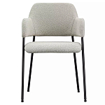 Стул мягкий с подлокотниками Chair Gray Upholstery Boucle варинант исполнения - 1 | Loft Concept в Барнауле