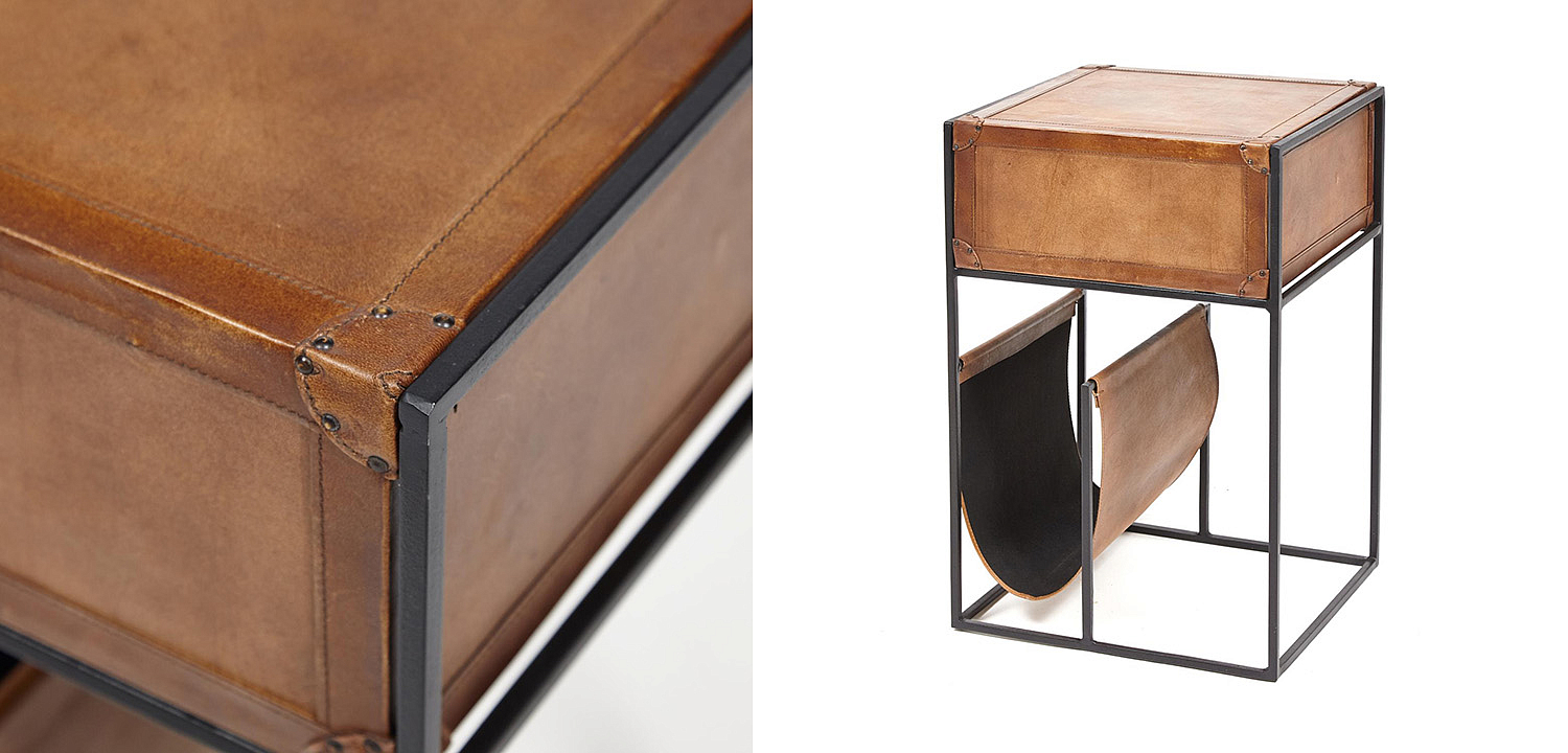 Тумба Industrial leather magazine rack Тумба Industrial leather magazine rack - Loft-Concept в Барнауле
