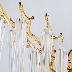 Бра золотого цвета с разветвленными ветвями и длинными прозрачными подвесками в форме стеклянных сосулек Droplet Chandelier варинант исполнения - 4 | Loft Concept в Барнауле