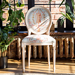 Стул из массива бука светло-серый с растительным орнаментом Raffael Angel Grey Chair варинант исполнения - 3 | Loft Concept в Барнауле