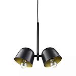 Подвесной светильник черный с 2-мя плафонами Pendant lamp Black варинант исполнения - 2 | Loft Concept в Барнауле