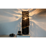 Напольная лампа черная с текстильными элементами "ЯРВИ" варинант исполнения - 1 | Loft Concept в Барнауле