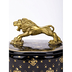 Шкатулка черного цвета с крышкой с фигуркой льва Eden Garden варинант исполнения - 2 | Loft Concept в Барнауле