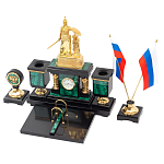 Настольный письменный набор из малахита и долерита Leader Organizer варинант исполнения - 2 | Loft Concept в Барнауле