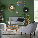 Кресло светло-бирюзовое с принтом Pauley Light Turquoise Armchair варинант исполнения - 6 | Loft Concept в Барнауле