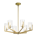 Люстра с 6-ю прозрачными цилиндрическими плафонами Kichler варинант исполнения - 2 | Loft Concept в Барнауле