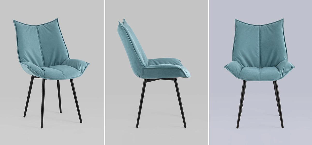 Стул Oslo Chair Голубой Велюр Стул Oslo Chair Голубой Велюр - Loft-Concept в Барнауле