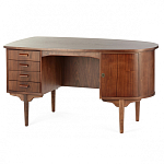 Дизайнерский письменный стол округлой формы с 4-мя ящиками и дверкой с полочками Rili варинант исполнения - 2 | Loft Concept в Барнауле