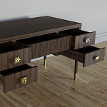 Письменный стол с 4-мя ящиками Elsa Dreams Walnut варинант исполнения - 3 | Loft Concept в Барнауле