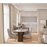 Торшер с белым тканевым абажуром на мраморном основании Cconcise варинант исполнения - 3 | Loft Concept в Барнауле