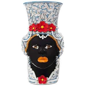 Ваза Vase Moro Lady Giant Flower Blue and Red