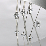 Люстра с тремя кольцами цвета хром и прозрачными хрустальными шарами по периметру Sacramento Transparent Balls Chandelier варинант исполнения - 10 | Loft Concept в Барнауле