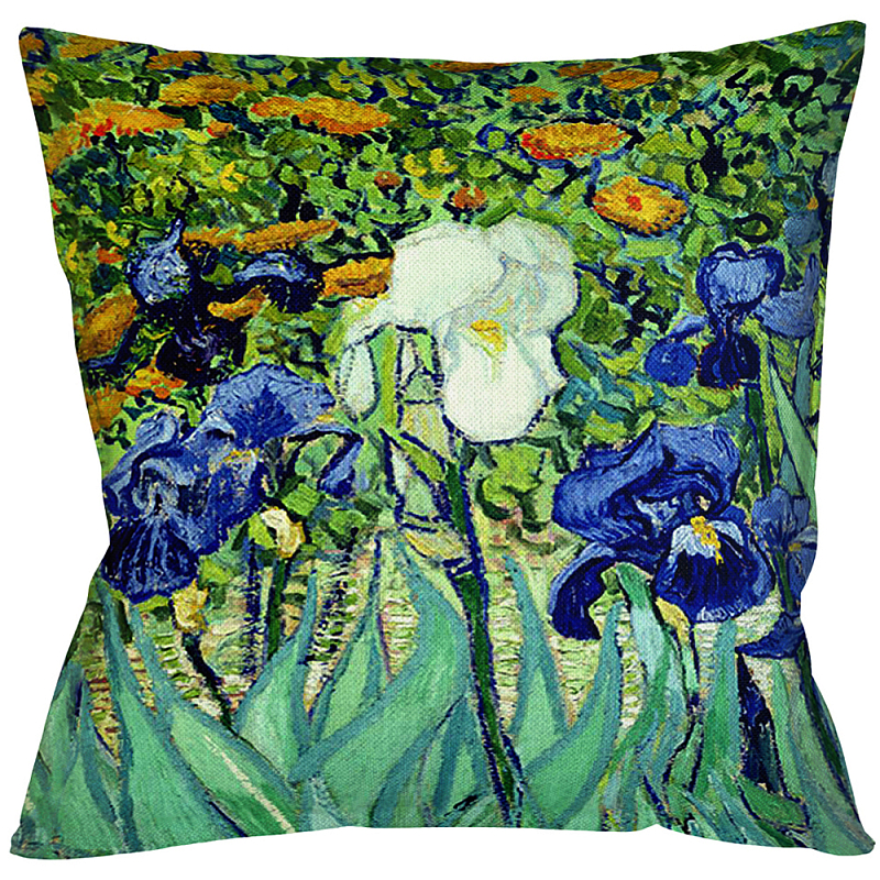 Подушка декоративная с цветочным принтом Flowers in Impressionism Мульти Бежевый Подушка декоративная с цветочным принтом Flowers in Impressionism Мульти Бежевый в Барнауле | Loft Concept