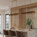 Люстра линейная полукруглой формы Wooden Horseshoe варинант исполнения - 6 | Loft Concept в Барнауле