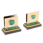 Настольный письменный набор из малахита с декором в виде лошади Leader Organizer варинант исполнения - 5 | Loft Concept в Барнауле