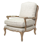 Кресло со спинкой из ротанга Ellie Rattan Armchair beige print flax варинант исполнения - 3 | Loft Concept в Барнауле