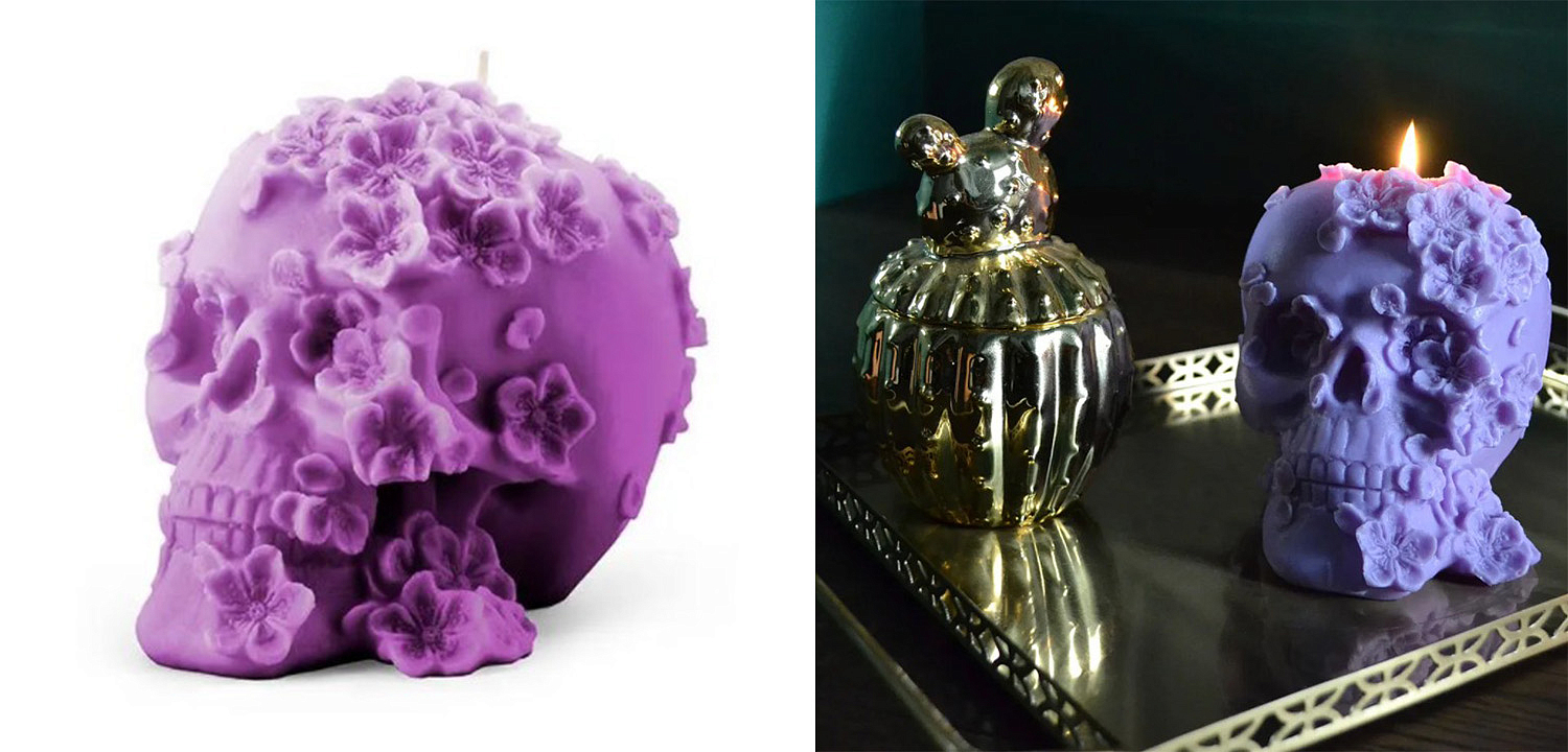 Свеча Purple Flowers Skull Свеча Purple Flowers Skull - Loft-Concept в Барнауле