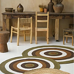 Ковер круглый из хлопка с контрастным узором Bullseye 150 варинант исполнения - 6 | Loft Concept в Барнауле