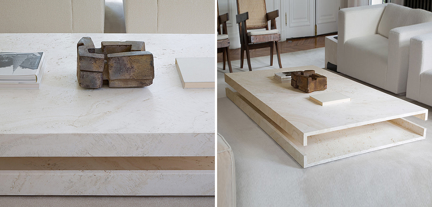 Кофейный стол Allen Travertine Coffee Table Кофейный стол Allen Travertine Coffee Table - Loft-Concept в Барнауле