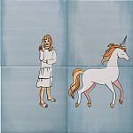 Плитка с узором Девочка единорог варинант исполнения - 1 | Loft Concept в Барнауле