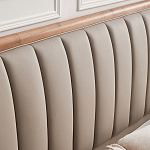 Кровать двуспальная с мягким изголовьем Moon Walnut Bed варинант исполнения - 8 | Loft Concept в Барнауле