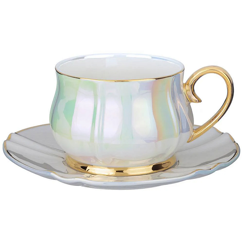 Чайная пара из фарфора 200 мл Porcelain Pearl Жемчужный Чайная пара из фарфора 200 мл Porcelain Pearl Жемчужный в Барнауле | Loft Concept