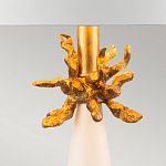 Настольная лампа с декоративным элементом золотого цвета и цилиндрическим абажуром из папье-маше светлого оттенка Flambeau варинант исполнения - 2 | Loft Concept в Барнауле