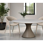 Стол обеденный круглый мраморный на бежевом основании Valedmir варинант исполнения - 6 | Loft Concept в Барнауле