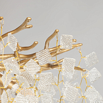 Люстра подвесная золотого цвета с декоративными ветвями и прозрачными рельефными подвесками FAIRYTREE Light варинант исполнения - 6 | Loft Concept в Барнауле