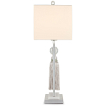 Настольная лампа с прямоугольным тканевым абажуром на белом мраморном основании Silver Threads варинант исполнения - 2 | Loft Concept в Барнауле