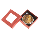 Зеркало карманное складное круглое из натурального камня Оникс в подарочной упаковке Silver Stone Mirrors варинант исполнения - 3 | Loft Concept в Барнауле