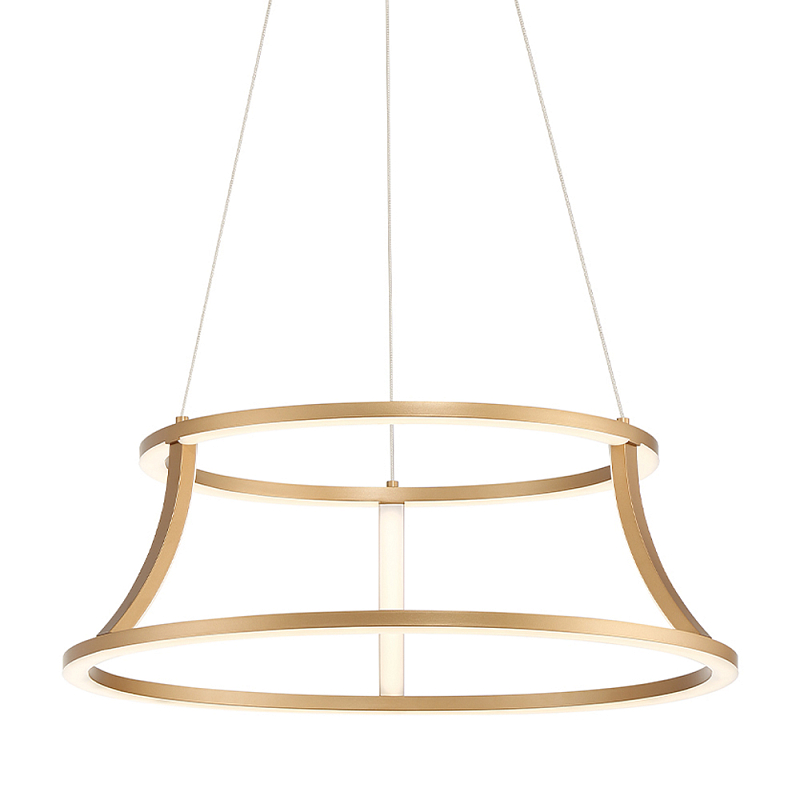 Люстра золотого цвета с 2-мя светодиодными кольцами Eurofase Золотой Прозрачный в Барнауле | Loft Concept 