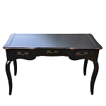 Стол письменный черный из массива березы с тремя выдвижными ящиками в стиле прованс Vintage варинант исполнения - 1 | Loft Concept в Барнауле
